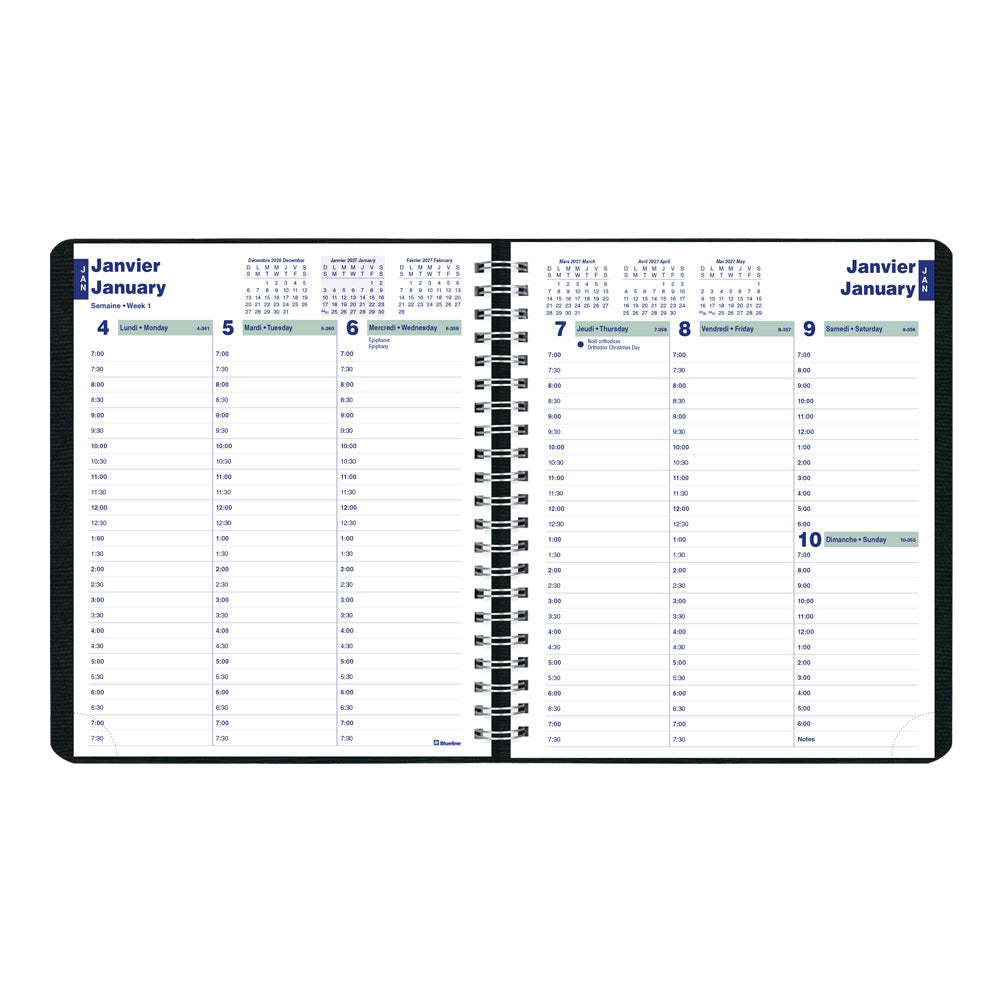 Essential Weekly Appointment Book, 2027, Bilingual C1510.81BT-27 Blueline C1510.81BT
