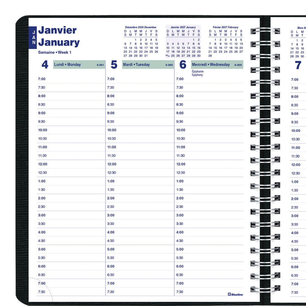 Essential Weekly Appointment Book, 2027, Bilingual C1510.81BT-27 Blueline C1510.81BT