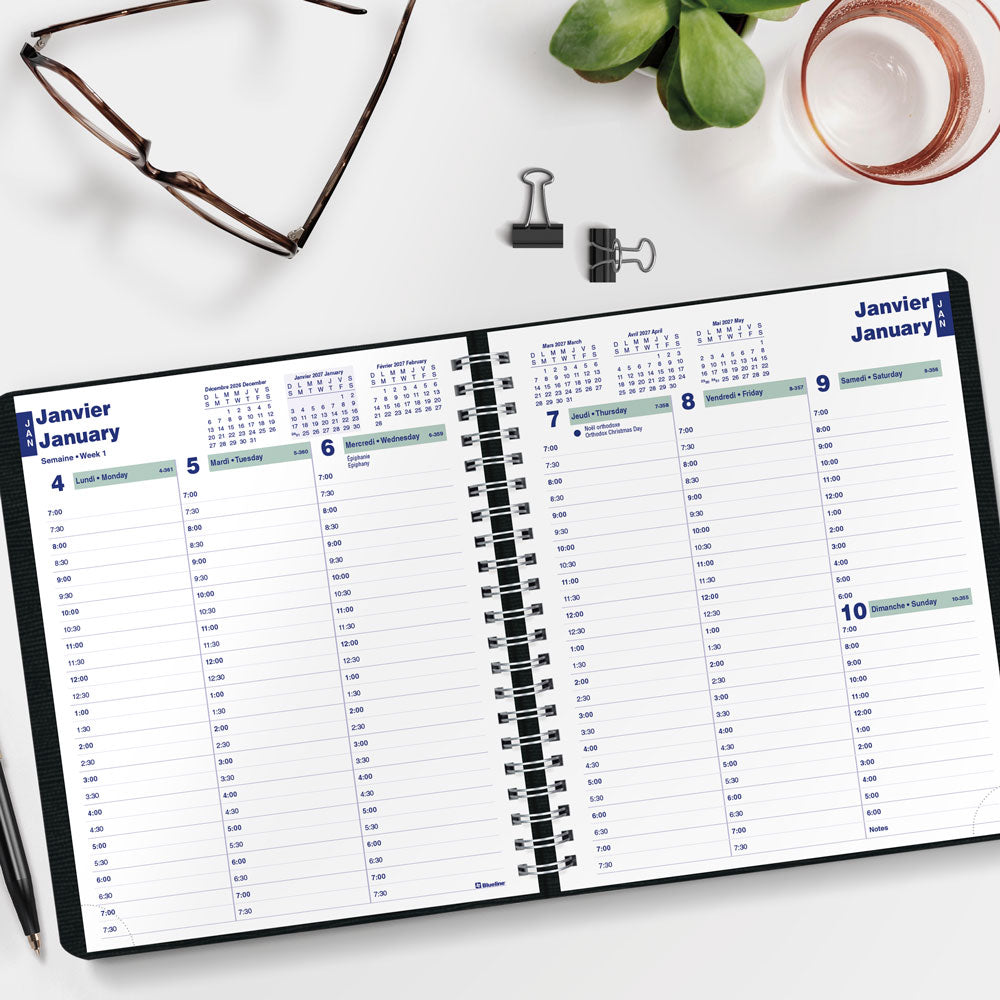 Essential Weekly Appointment Book, 2027, Bilingual C1510.81BT-27 Blueline C1510.81BT