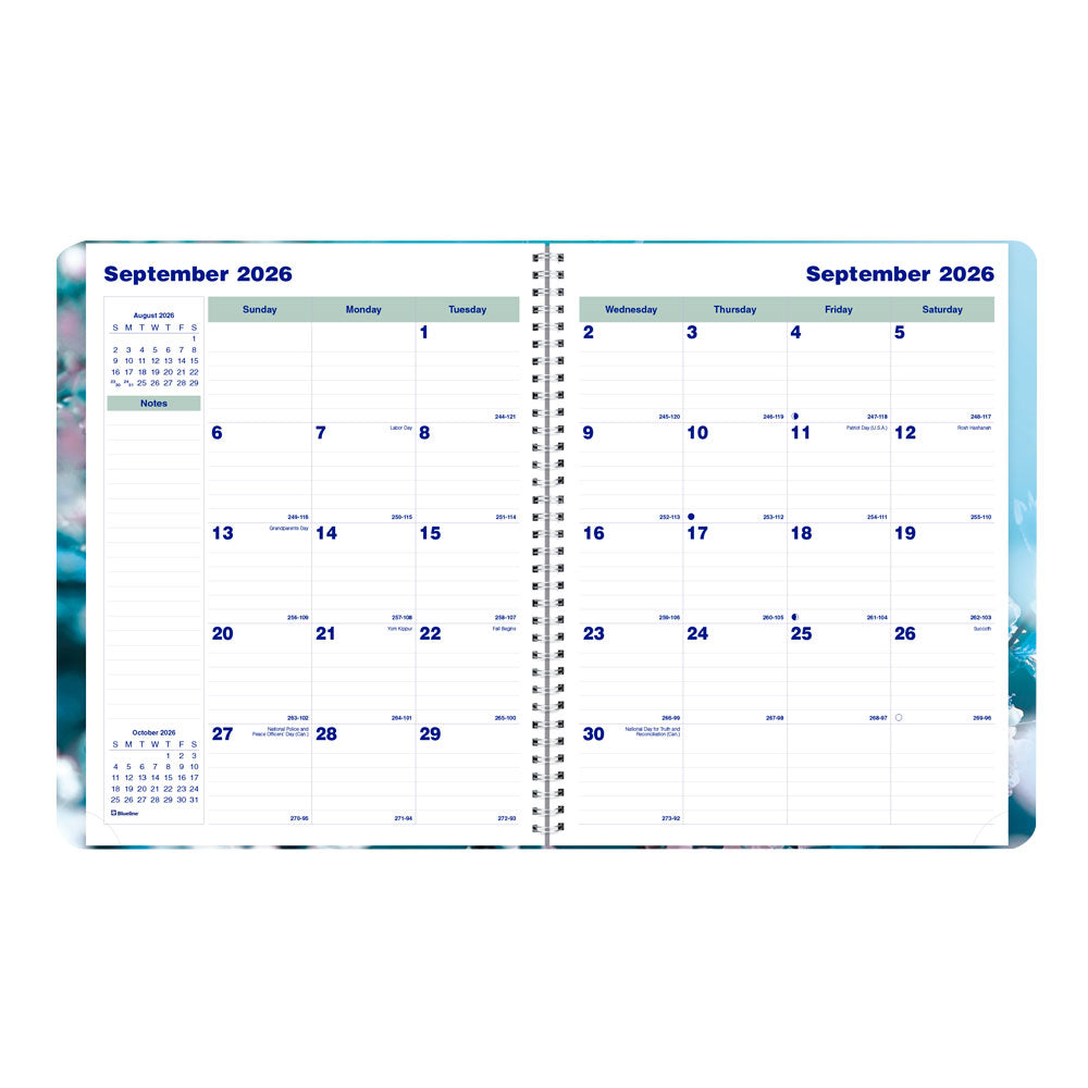 Nature Monthly Planner, 2027 - 16 Months, Bilingual Cherry Blossoms C1512G.03BT-27 Blueline C1512G.03BT #colour_cherry-blossoms