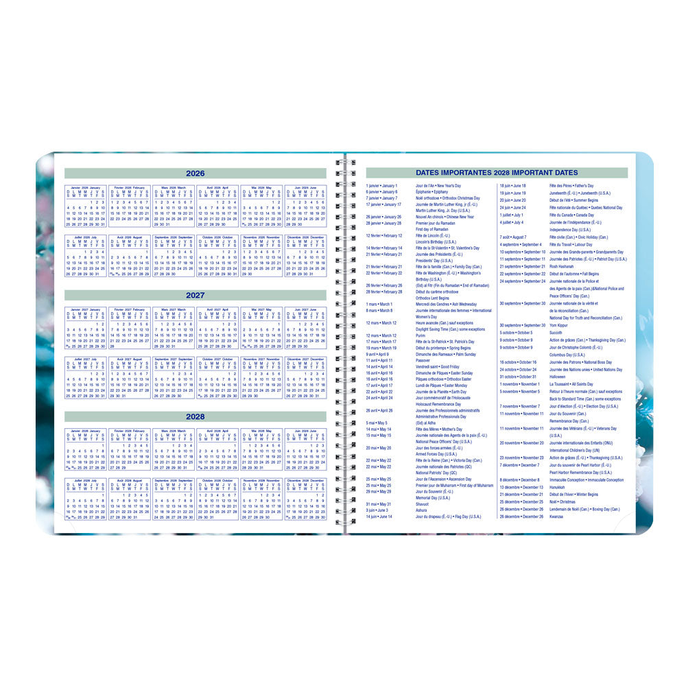 Nature Monthly Planner, 2027 - 16 Months, Bilingual Cherry Blossoms C1512G.03BT-27 Blueline C1512G.03BT #colour_cherry-blossoms