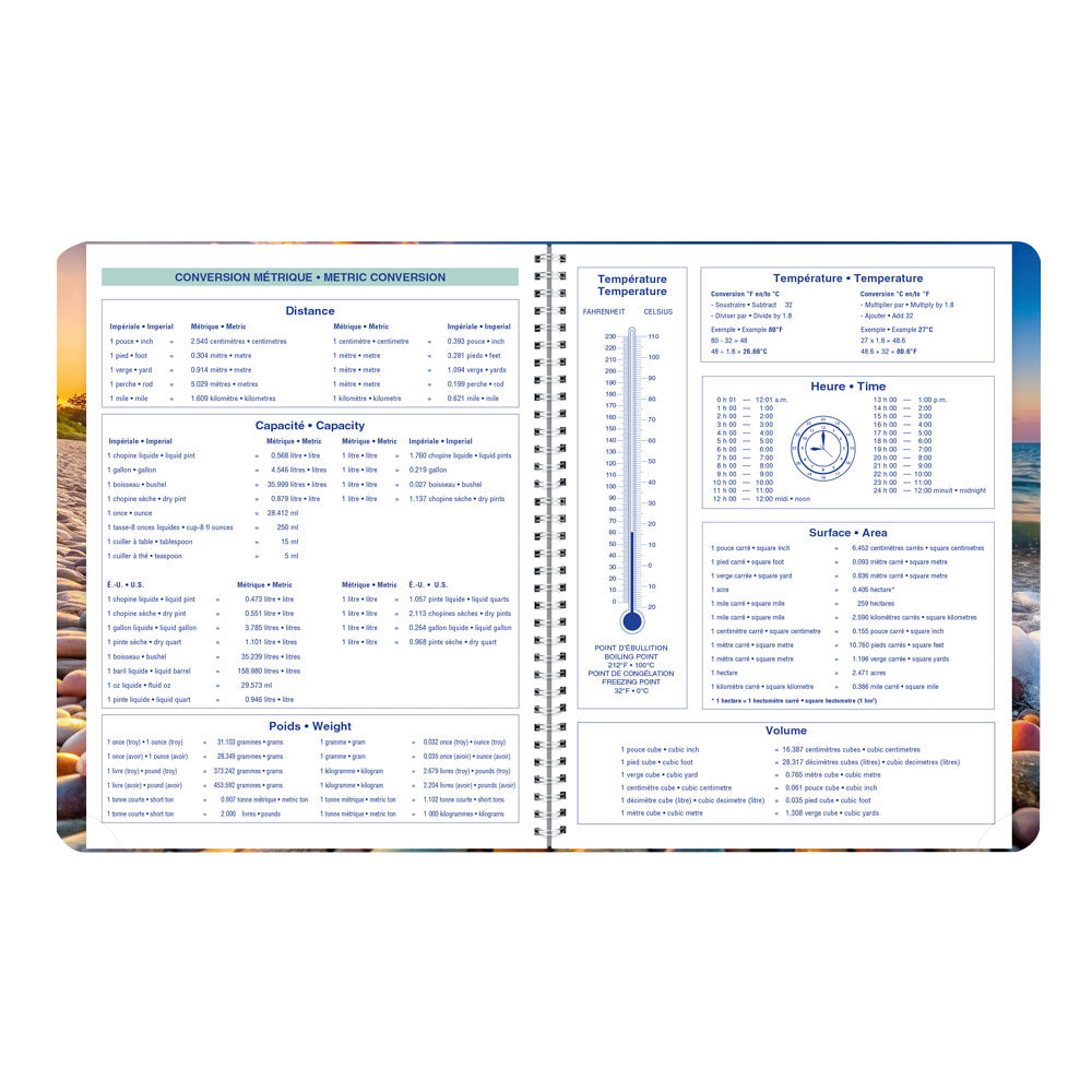 Nature Monthly Planner, 2027 - 16 Months, Bilingual Pebble Beach C1512G.04BT-27 Blueline C1512G.04BT #colour_pebble-beach