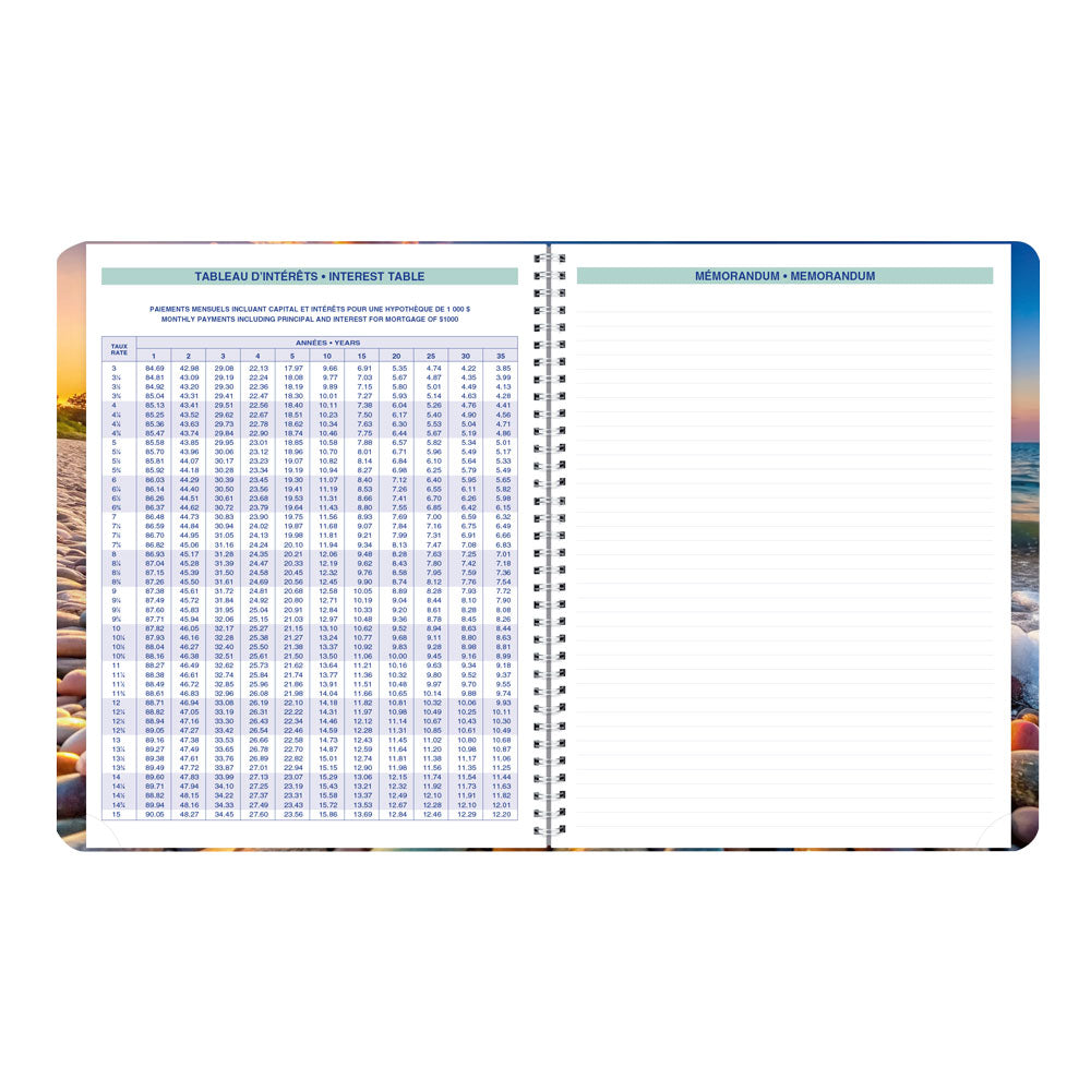 Nature Monthly Planner, 2027 - 16 Months, Bilingual Pebble Beach C1512G.04BT-27 Blueline C1512G.04BT #colour_pebble-beach