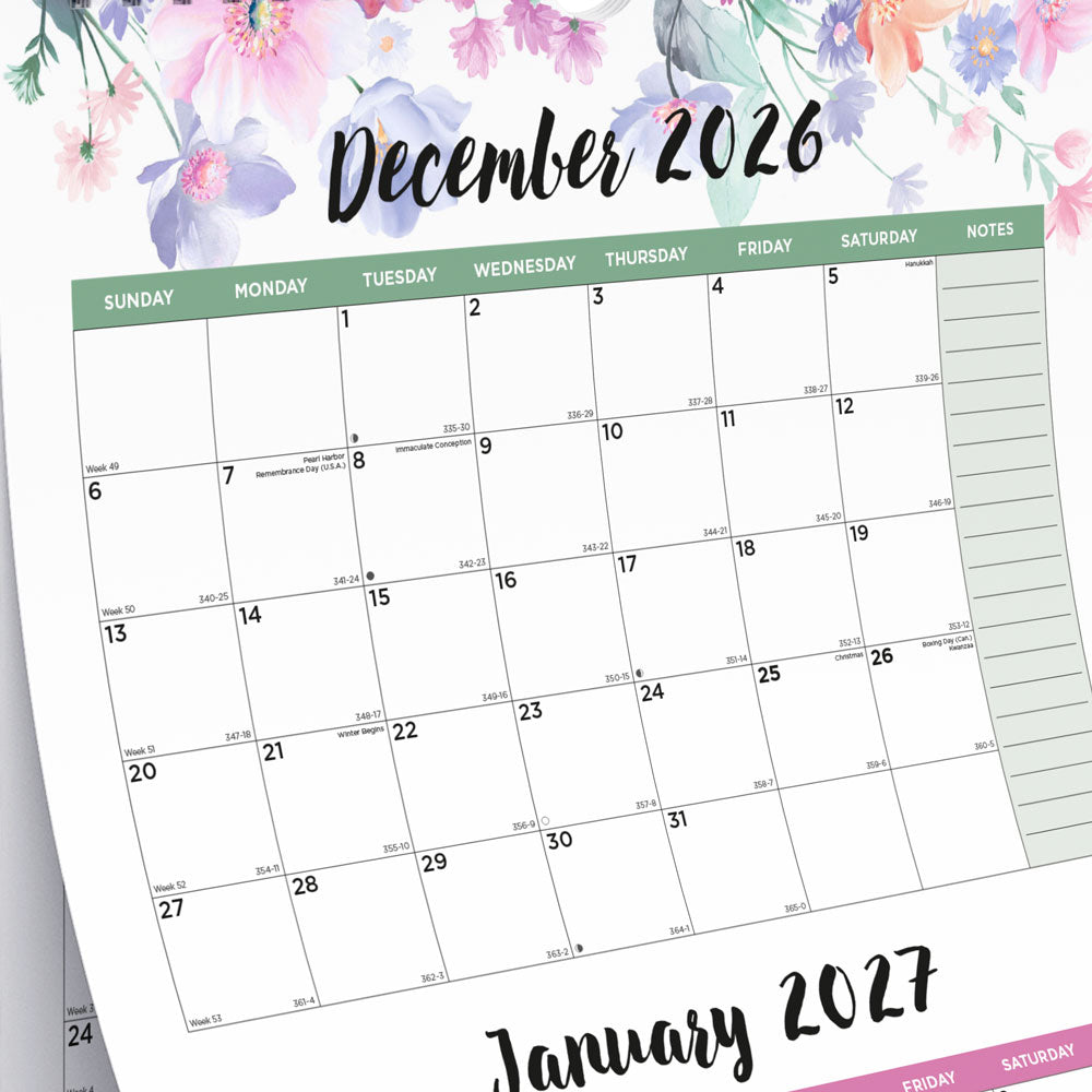 Monthly Wall Calendar, English, 2027 C171129-27 Blueline C171129