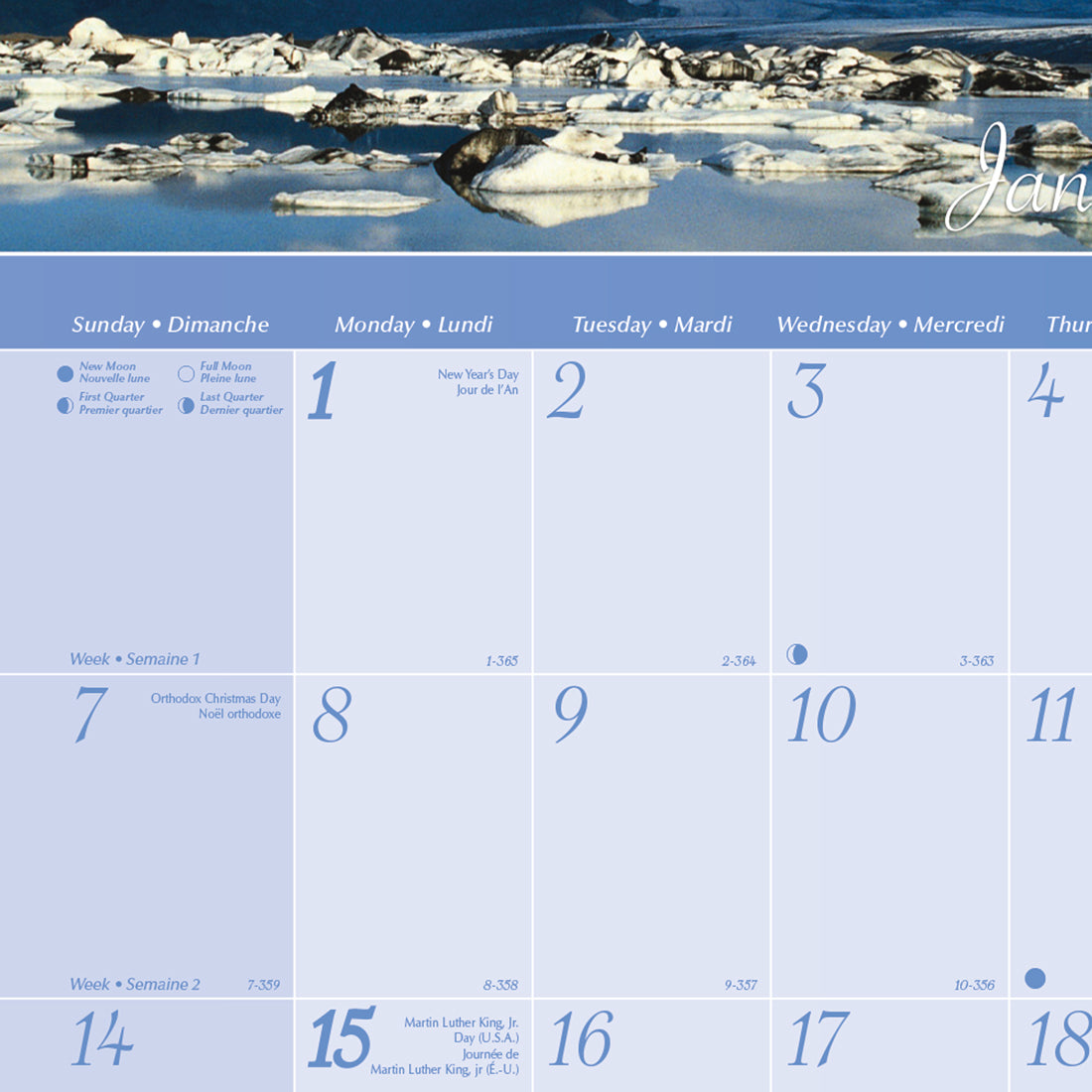 Imagine Collection Wall Calendar 2024, Bilingual, World panoramas