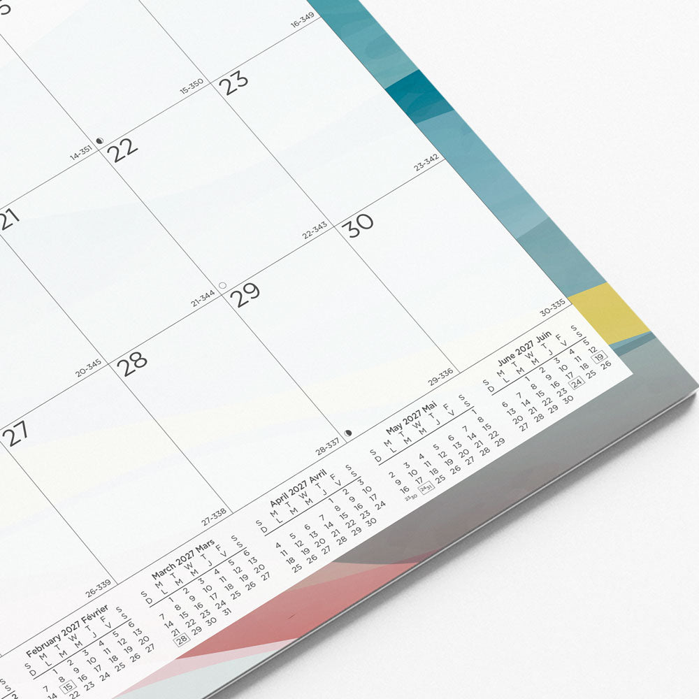 Monthly Wall Calendar, Azure, Bilingual, 2027 C173125B-27 Blueline C173125B