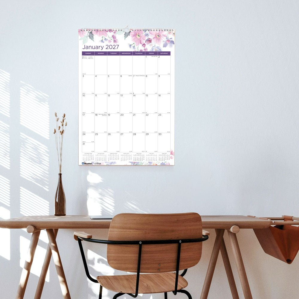 Monthly Wall Calendar, Passion, English, 2027 C173126-27 Blueline C173126