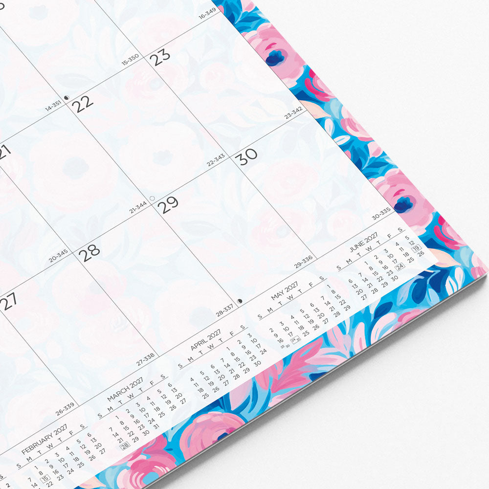 Monthly Wall Calendar, Floral, English, 2027 C173128-27 Blueline C173128