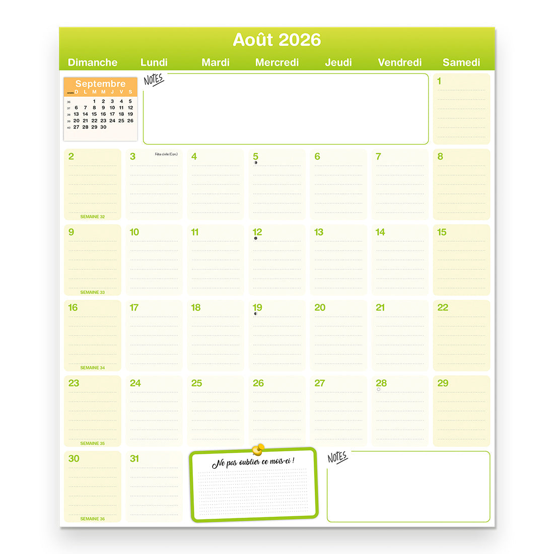 Fridgeplanner™ Maxi Magnet Calendar, 17 Months, 2026-2027, French C174110FA-27 Blueline C174110FA
