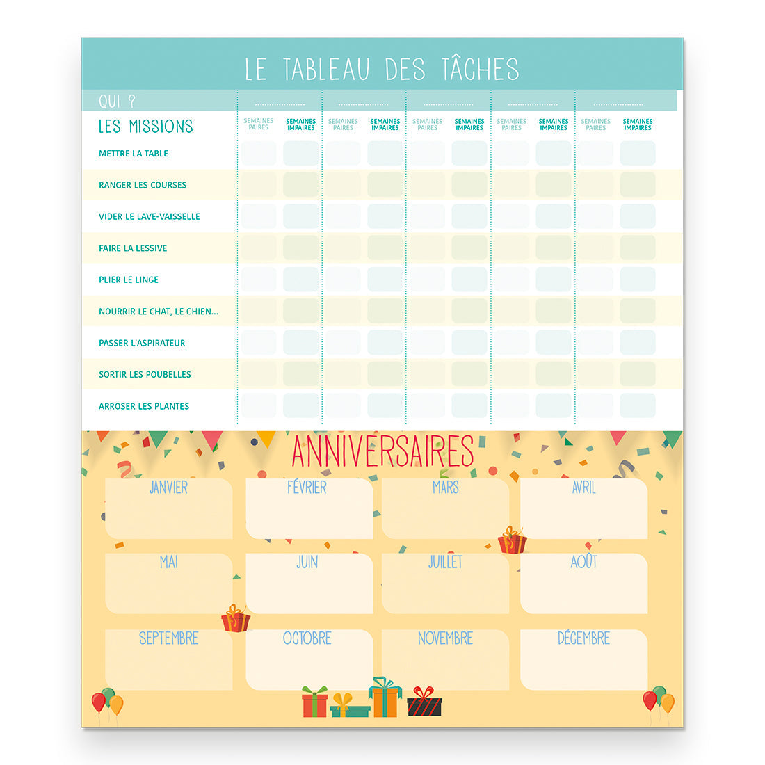 Fridgeplanner™ Maxi Magnet Calendar, 17 Months, 2026-2027, French C174110FA-27 Blueline C174110FA