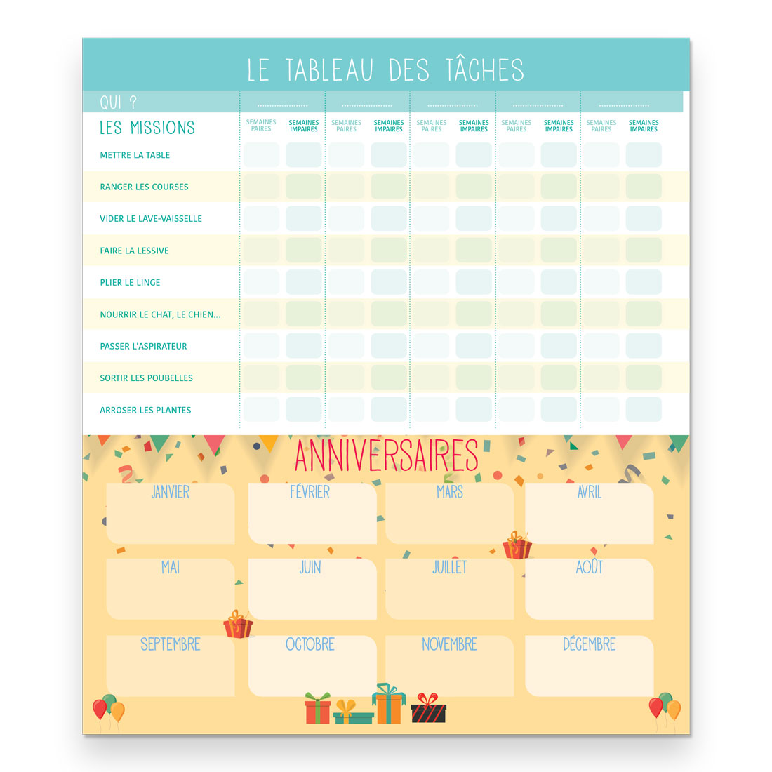 Fridgeplanner™ Monthly Magnet Calendar 2025 - French, C174110FA