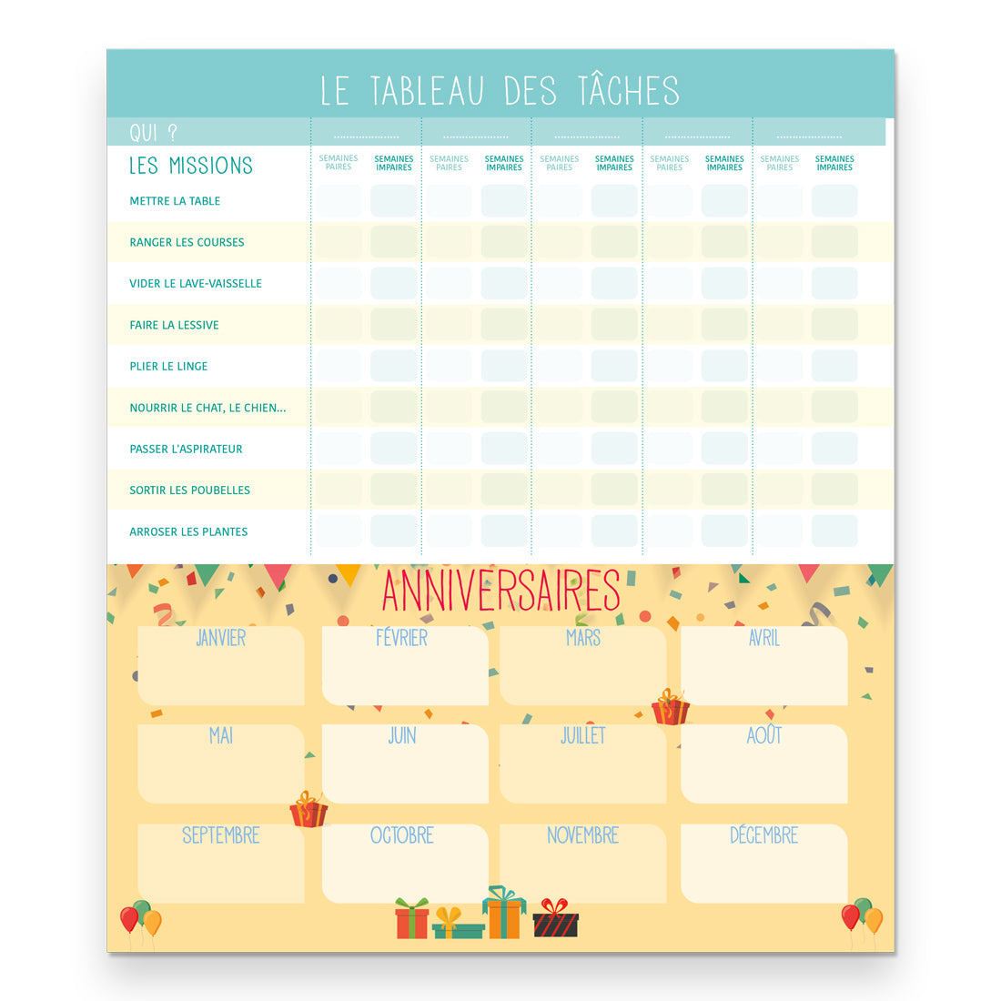 Monthly Magnet Calendar 2024 - French
