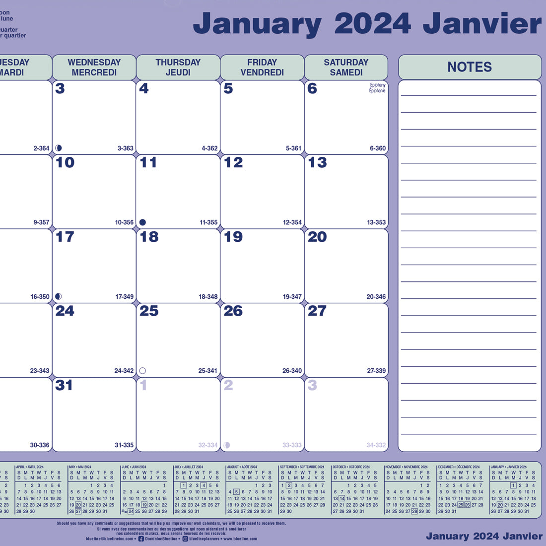 Monthly Calendar 2024, Bilingual