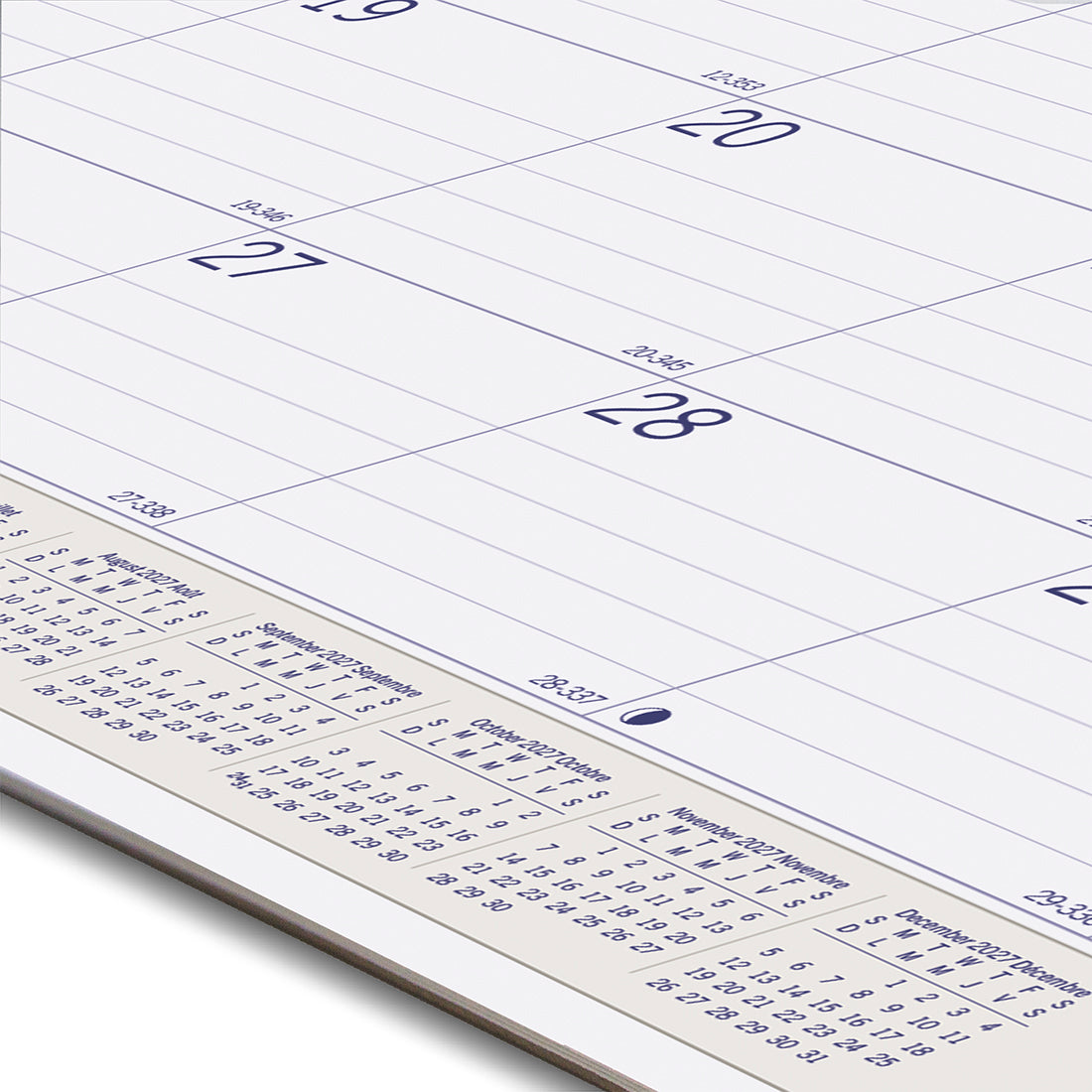 Monthly Desk Pad Calendar, DuraGlobe™, Bilingual, 2027 C177227B-27 Blueline C177227B