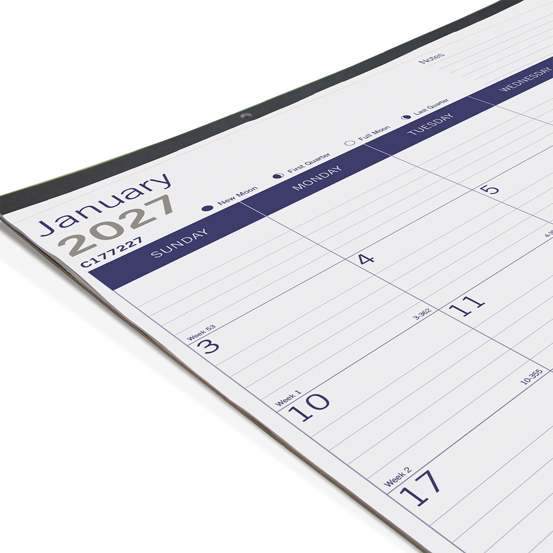 Monthly Desk Pad Calendar, DuraGlobe™, English, 2027 C177227-27 Blueline C177227