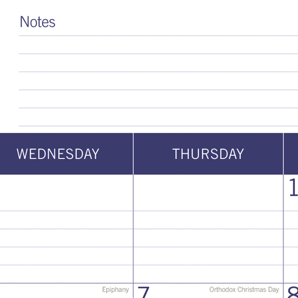 Monthly Desk Pad Calendar, DuraGlobe™, English, 2027 C177227-27 Blueline C177227