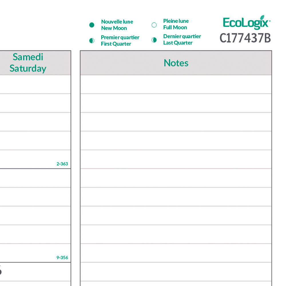 Monthly Desk Pad Calendar, EcoLogix®, Bilingual, 2027 C177437B-27 Blueline C177437B