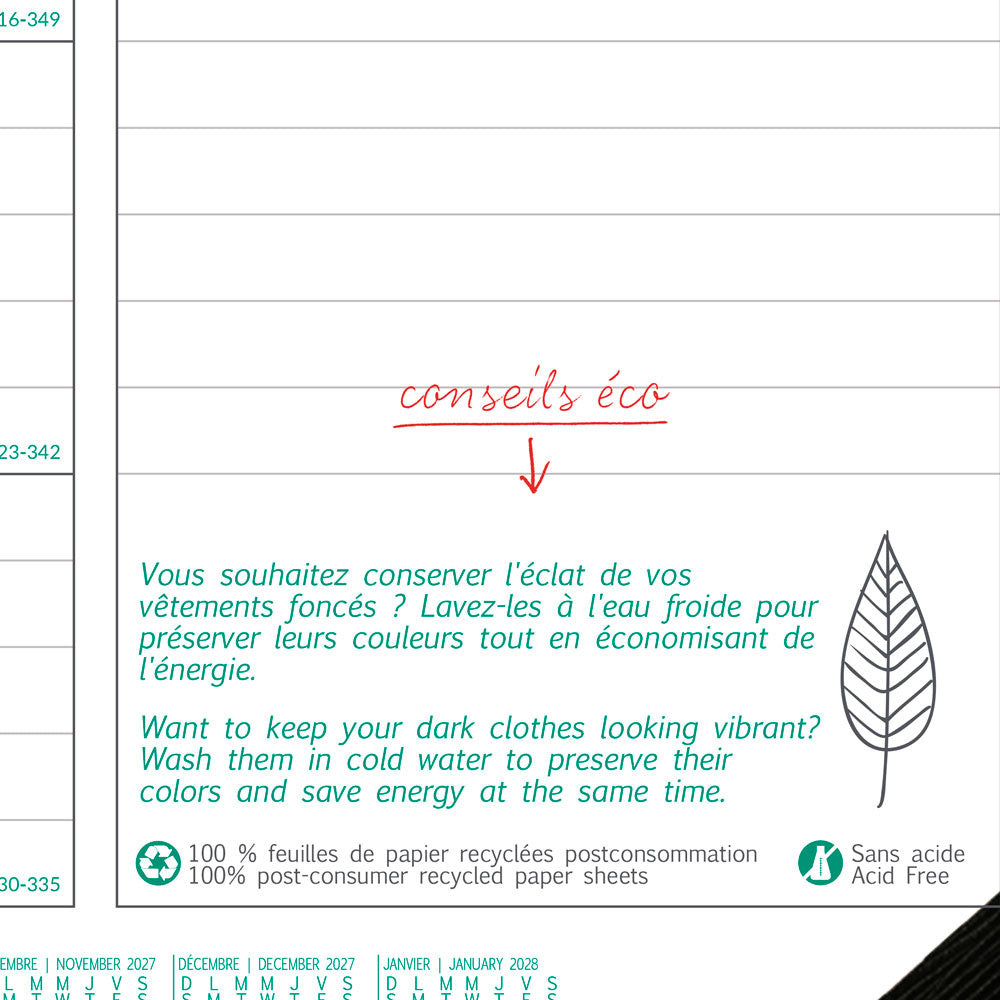 Monthly Desk Pad Calendar, EcoLogix®, Bilingual, 2027 C177437B-27 Blueline C177437B
