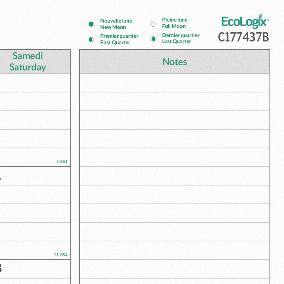 EcoLogix® Monthly Desk Pad 2025, Bilingual, C177437B