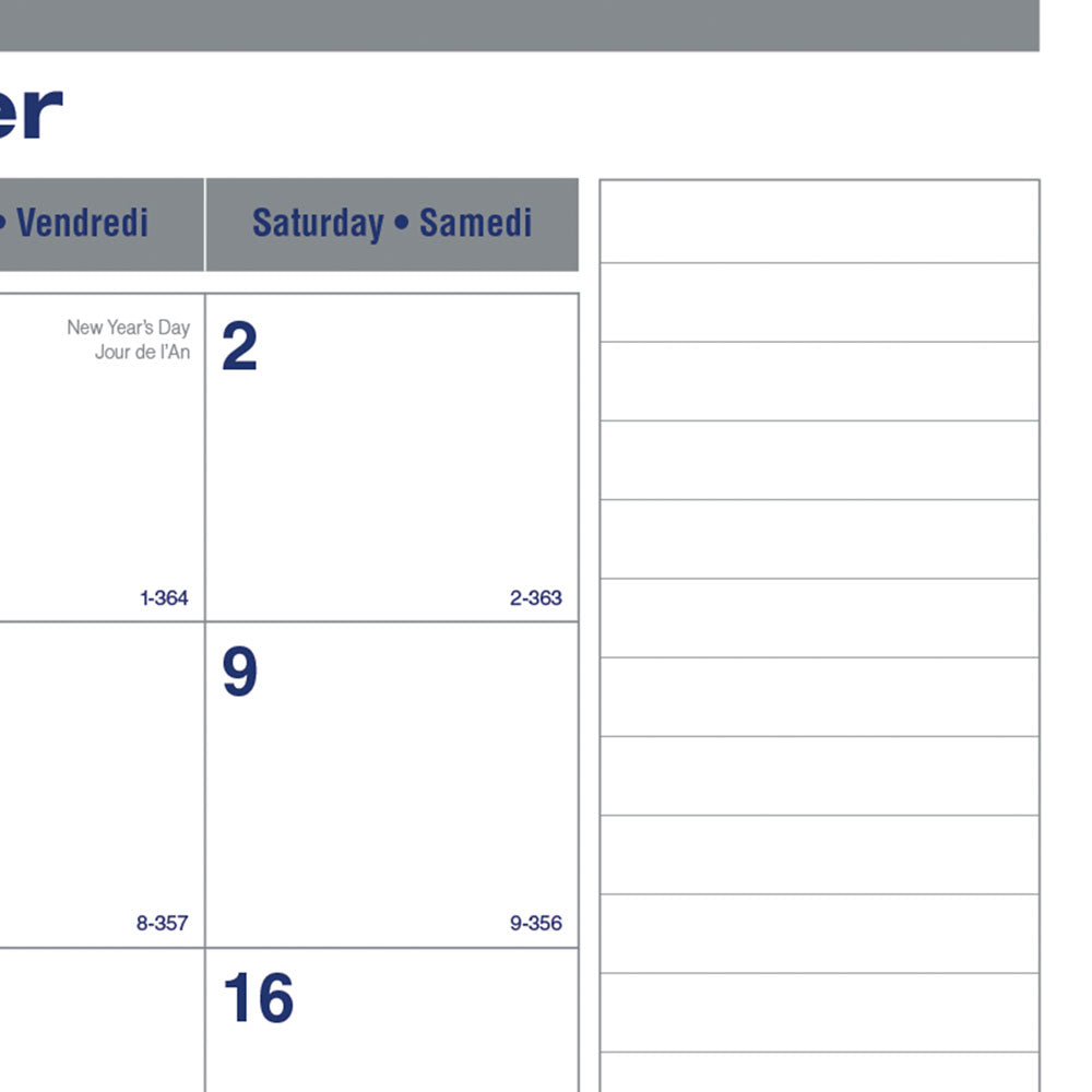 Monthly Desk Pad Calendar, Net Zero Carbon™, Bilingual, 2027 C177847B-27 Blueline C177847B