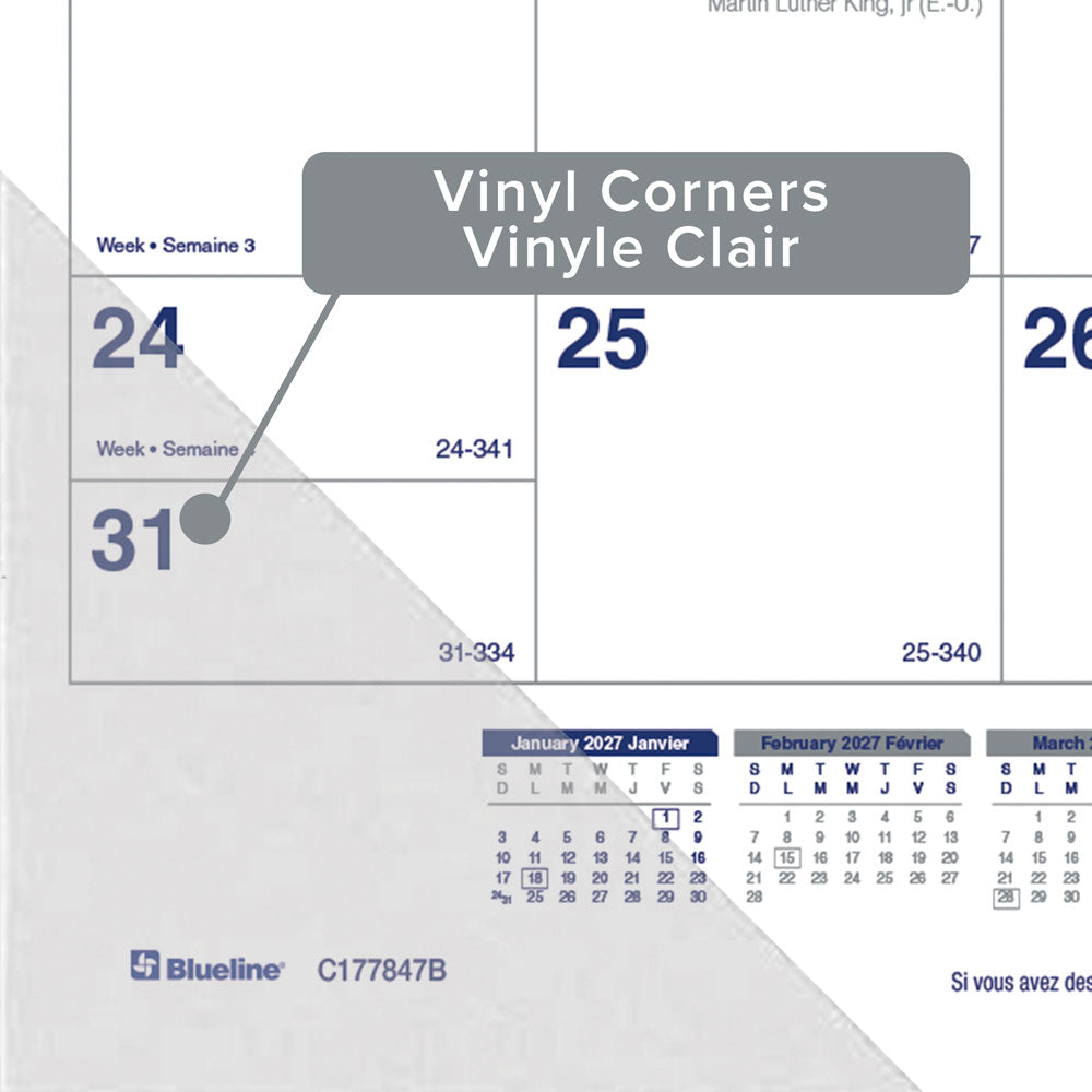 Monthly Desk Pad Calendar, Net Zero Carbon™, Bilingual, 2027 C177847B-27 Blueline C177847B