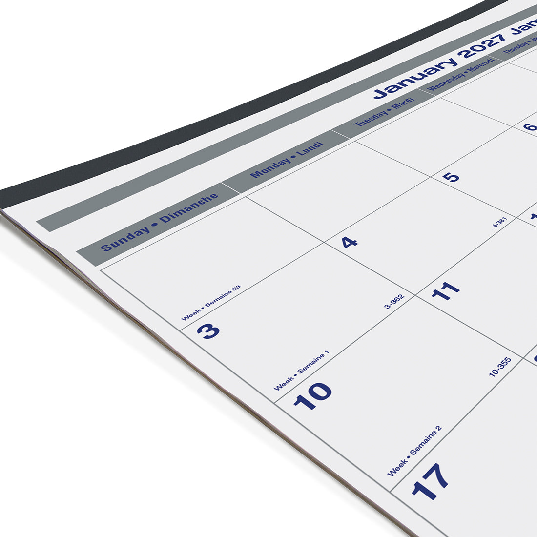 Monthly Desk Pad Calendar, Net Zero Carbon™, Bilingual, 2027 C177847B-27 Blueline C177847B