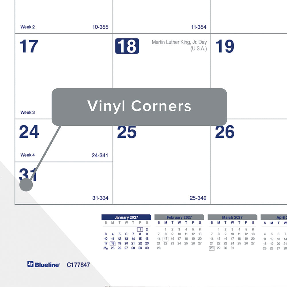 Monthly Desk Pad Calendar, Net Zero Carbon™, English, 2027 C177847-27 Blueline C177847