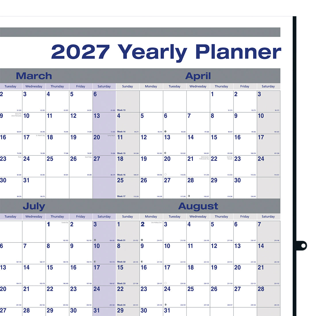 Yearly Wall Planner, English, 2027 C177868-27 Blueline C177868