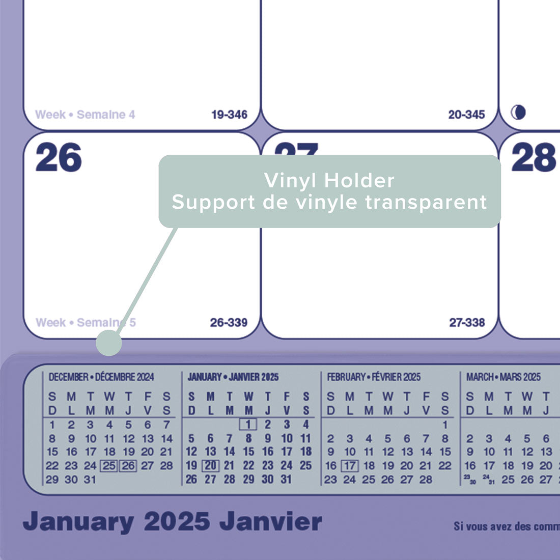 Desk Pad or Wall Calendar 2025, Bilingual, C181731BV