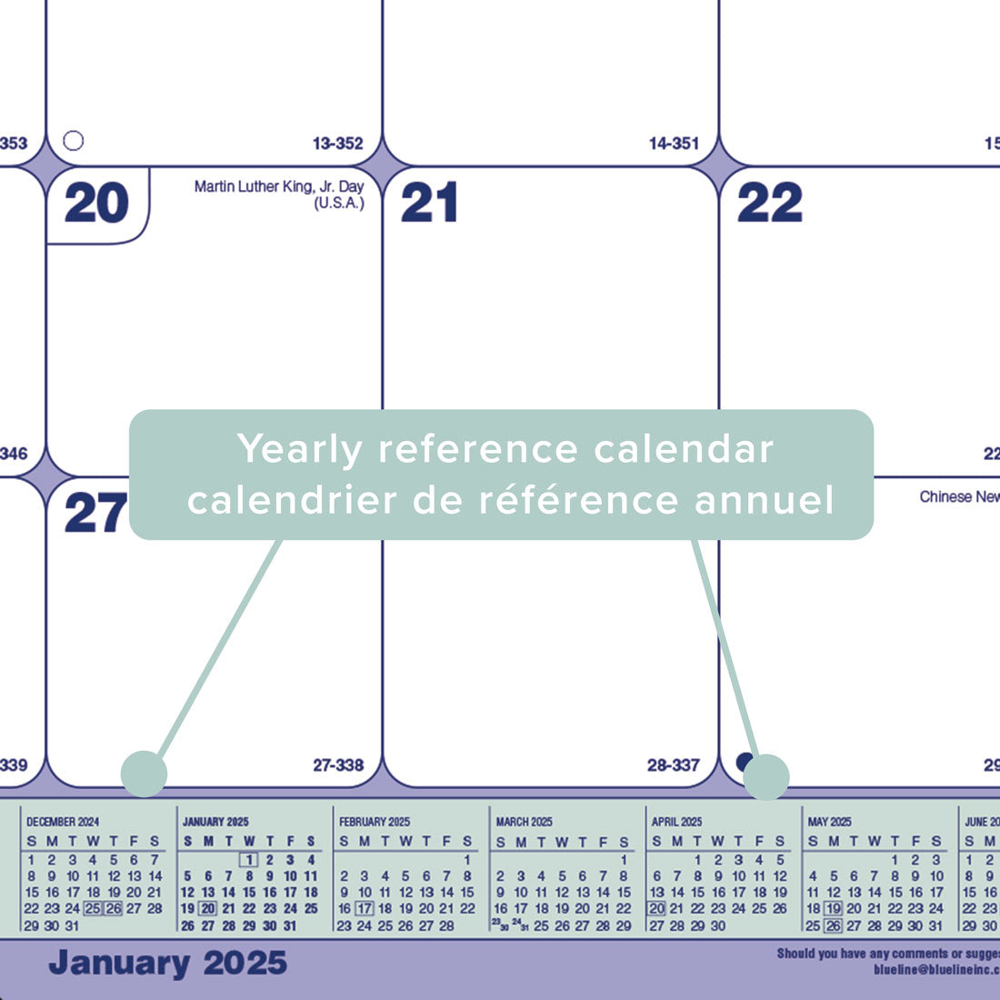 Desk Pad or Wall Calendar 2025, English, C181731