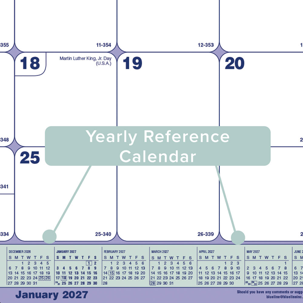 Monthly Desk Pad Calendar, English, 2027 C181731-27 Blueline C181731
