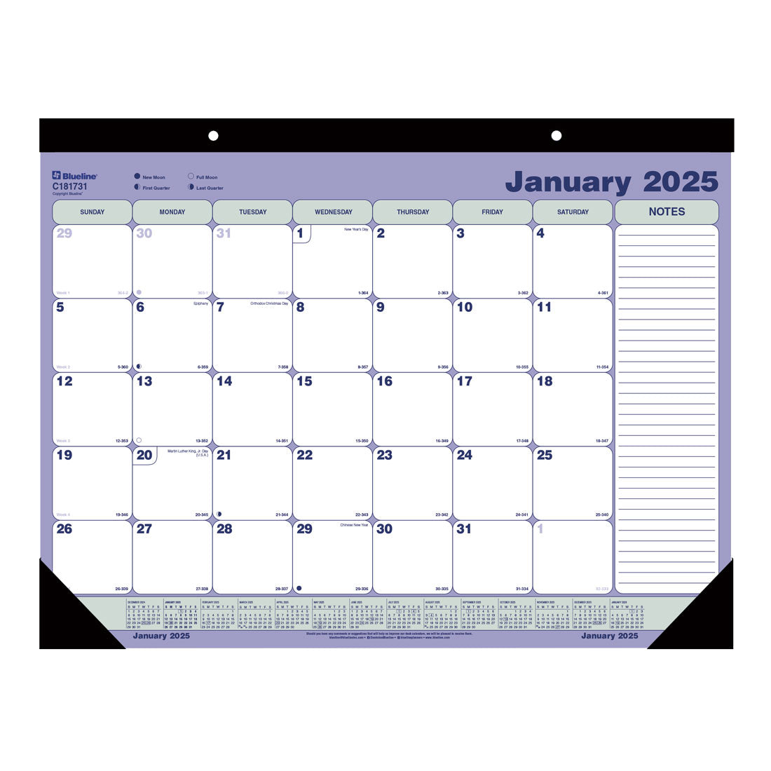 Desk Pad or Wall Calendar 2025, English, C181731