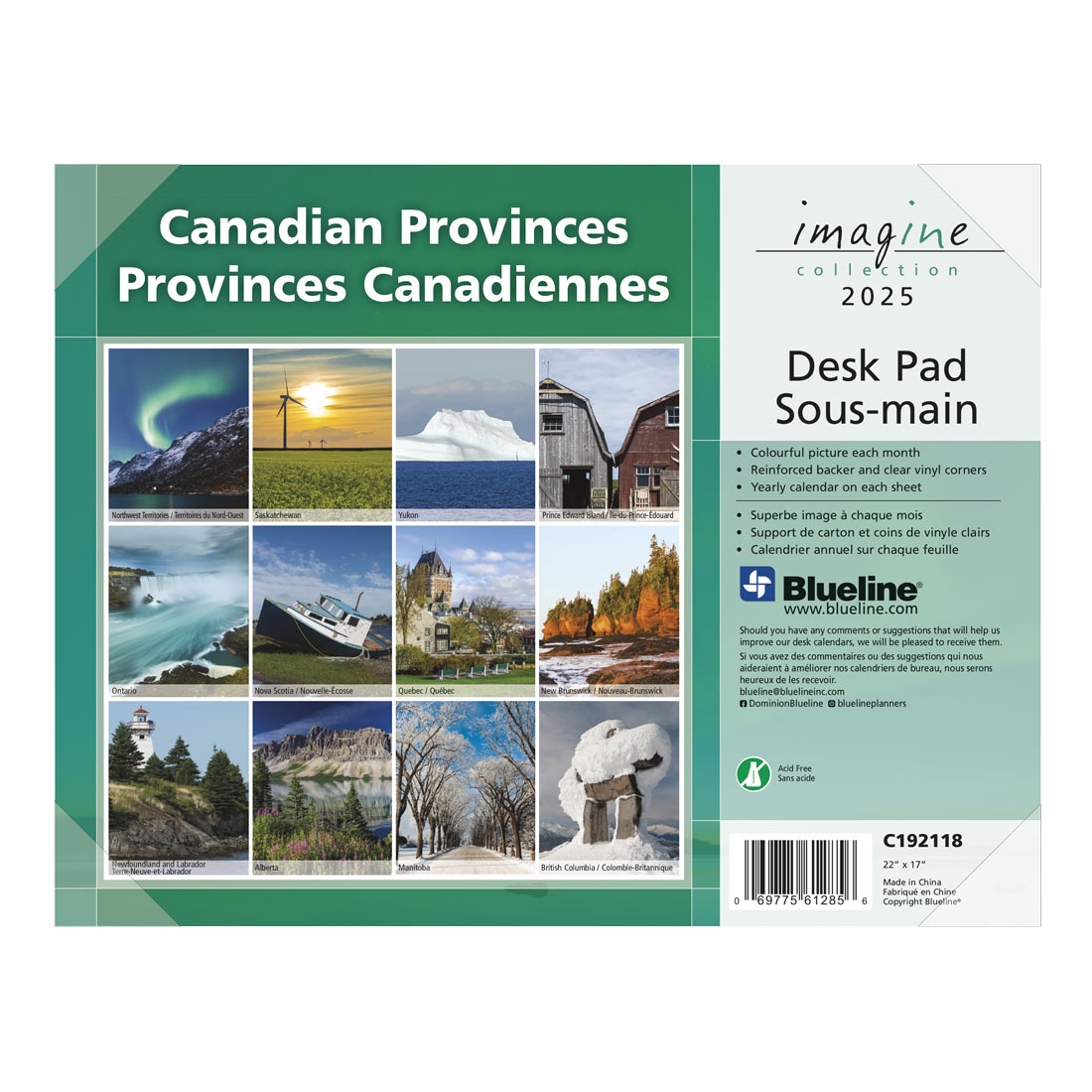 Imagine Collection Monthly Desk Pad 2025, Bilingual, Canadian provinces, C192118