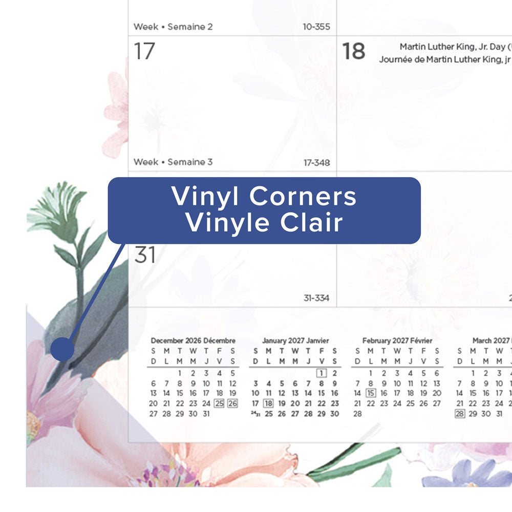 Monthly Desk Pad Calendar, Passion, Bilingual, 2027 C195113B-27 Blueline C195113B