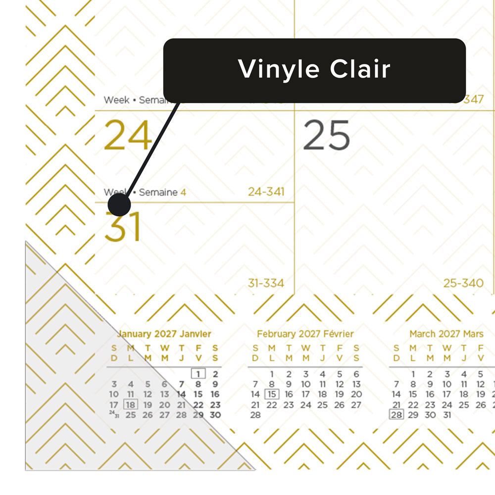 Monthly Desk Pad Calendar, Classic Gold, Bilingual, 2027 C199003B-27 Blueline C199003B