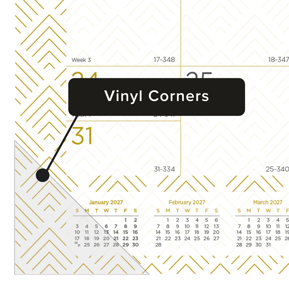 Monthly Desk Pad Calendar, Classic Gold, English, 2027 C199003-27 Blueline C199003
