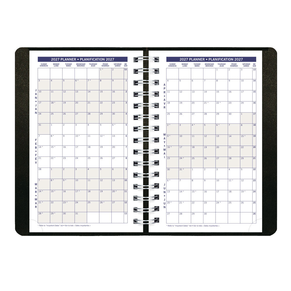 Blueline DuraGlobe™ Daily Appointment Book, 2027, Bilingual, Black C210.21BT-27 C210.21BT