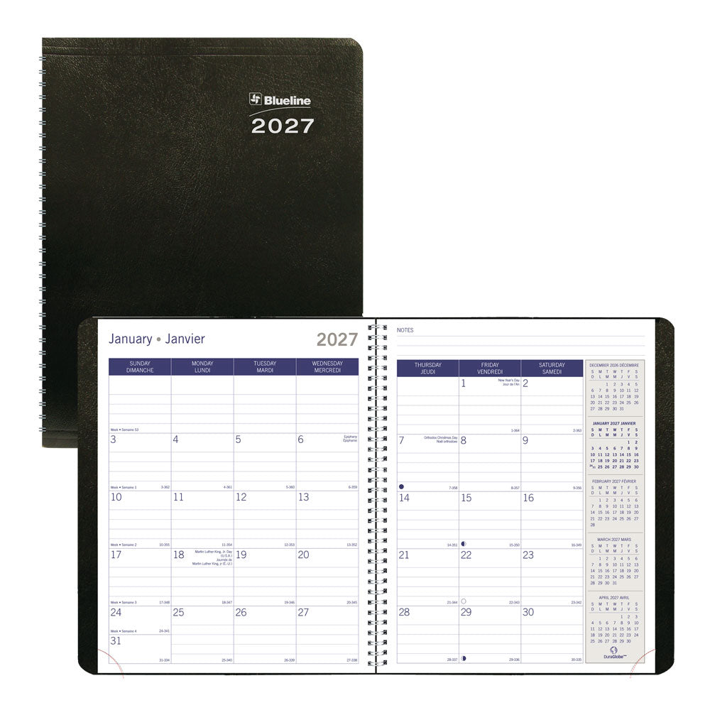 Blueline DuraGlobe™ Monthly Planner, 2027, Bilingual C230.21BT-27 C230.21BT