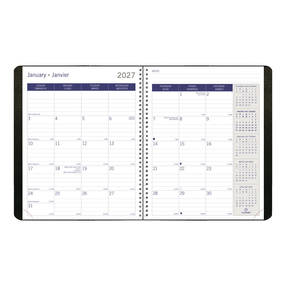 Blueline DuraGlobe™ Monthly Planner, 2027, Bilingual C230.21BT-27 C230.21BT