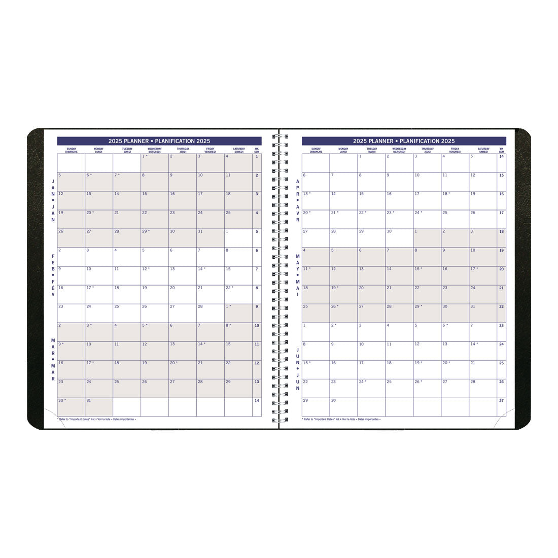 DuraGlobe™ Monthly Planner 2025, Bilingual, Black, C230.21BT