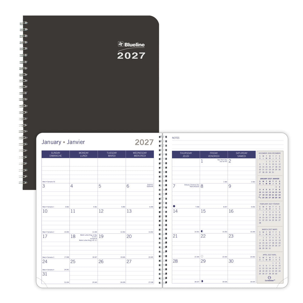 Blueline DuraGlobe™ Monthly Planner, 2027, Bilingual C230.81BT-27 C230.81BT