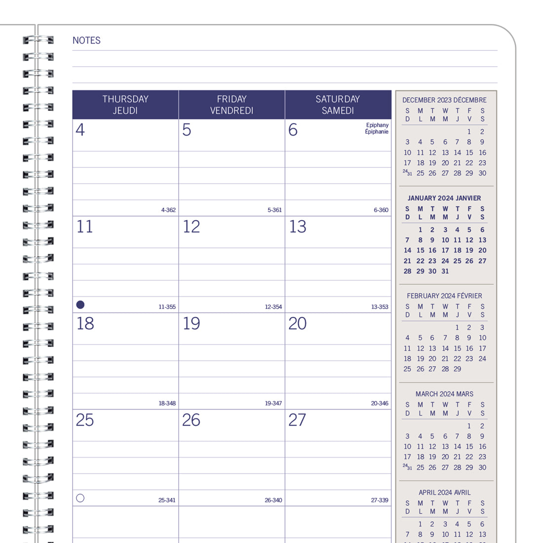 DuraGlobe™ Monthly Planner 2024, Bilingual, Joyful - C230.F83BT