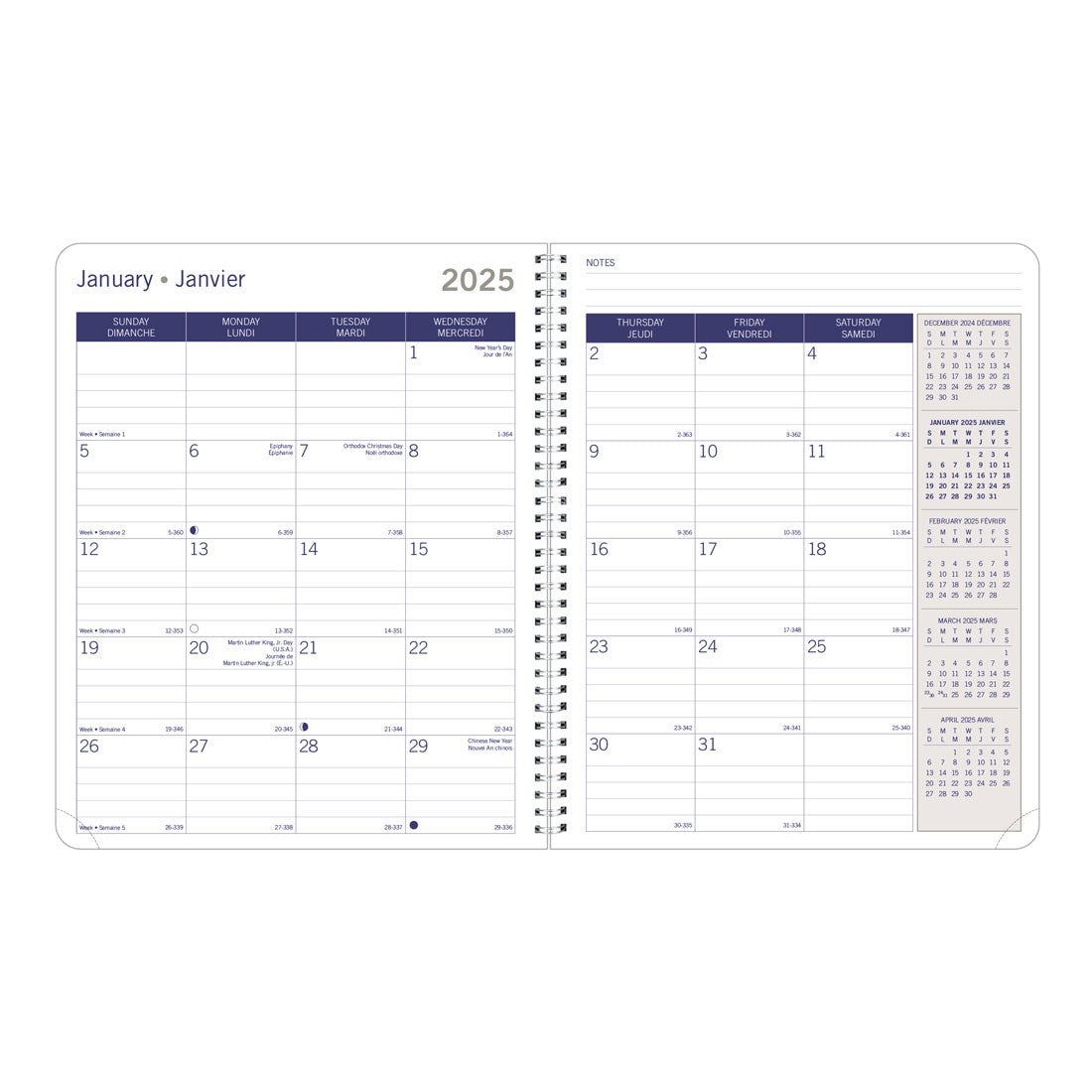 DuraGlobe™ Monthly Planner 2025, Bilingual, Joyful, C230.F83BT