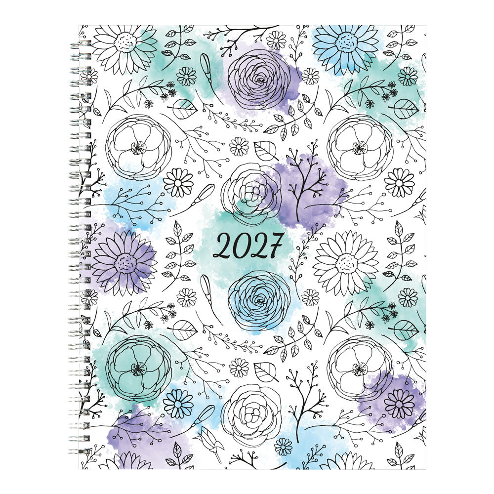 DoodlePlan™ Botanica Weekly/Monthly Planner, 2027, Bilingual C2911B.01-27 Blueline C2911B.01