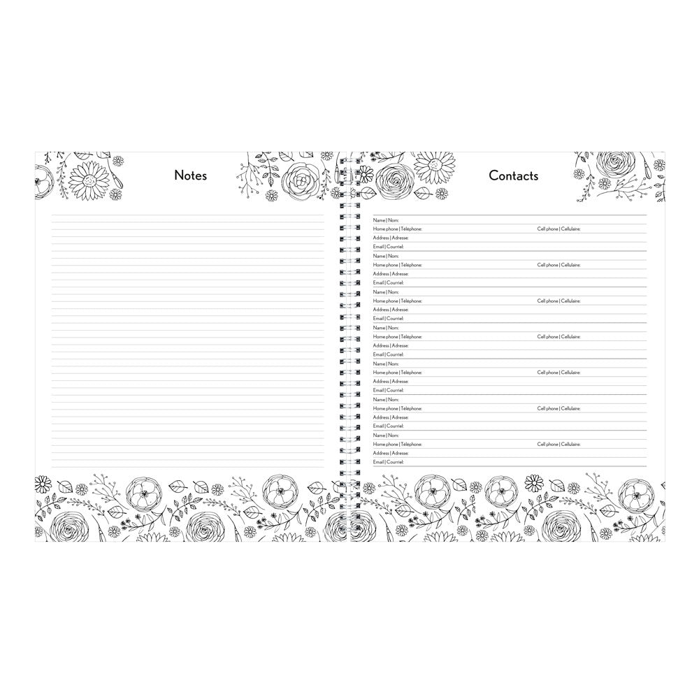 DoodlePlan™ Botanica Weekly/Monthly Planner, 2027, Bilingual C2911B.01-27 Blueline C2911B.01