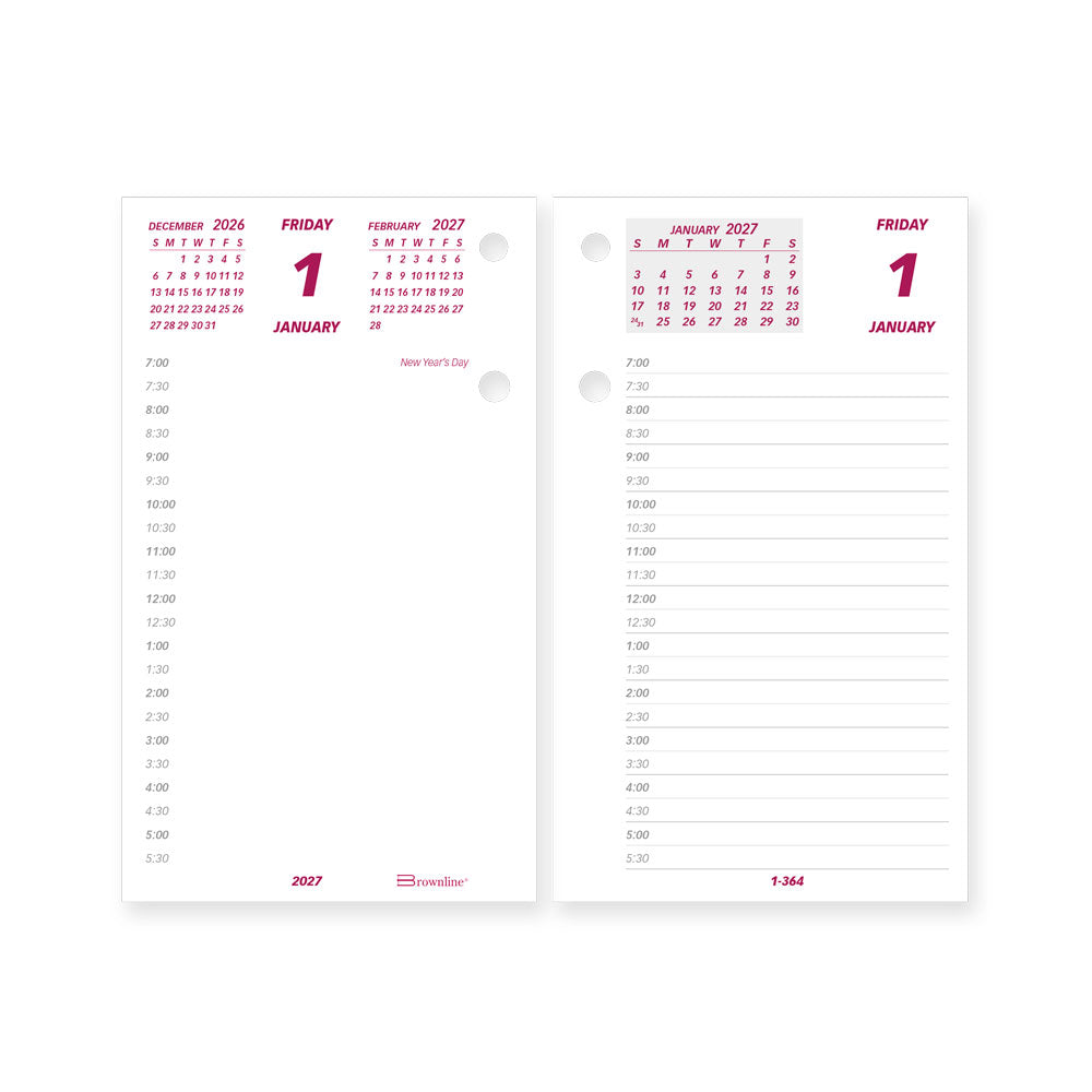 Daily Refill, English, 2027 C2R-27 Brownline C2R