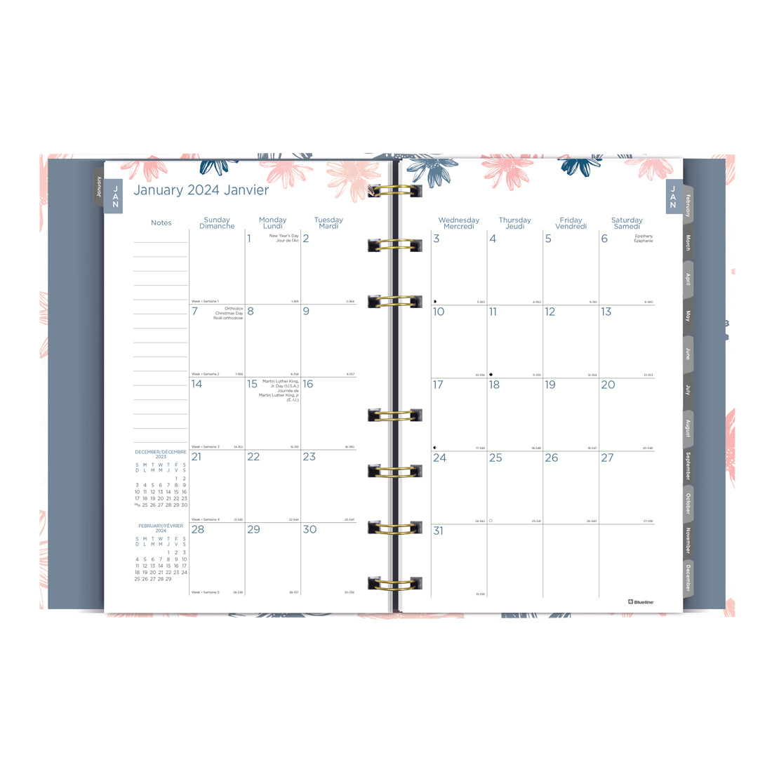 Passion Weekly Planner 2024, Bilingual