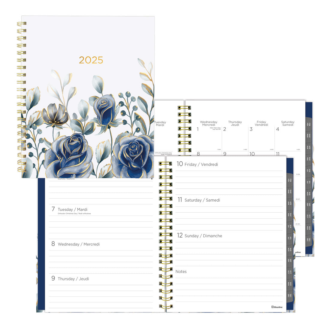 Abstract Floral Weekly Planner 2025, Bilingual, C37110B.01