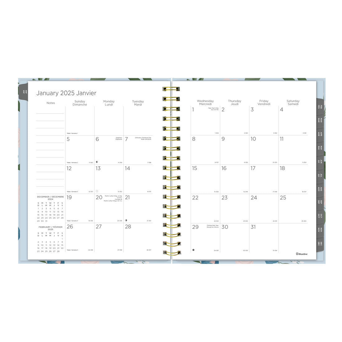 Azure Weekly Planner 2025, Bilingual, Azure, C38090B.01