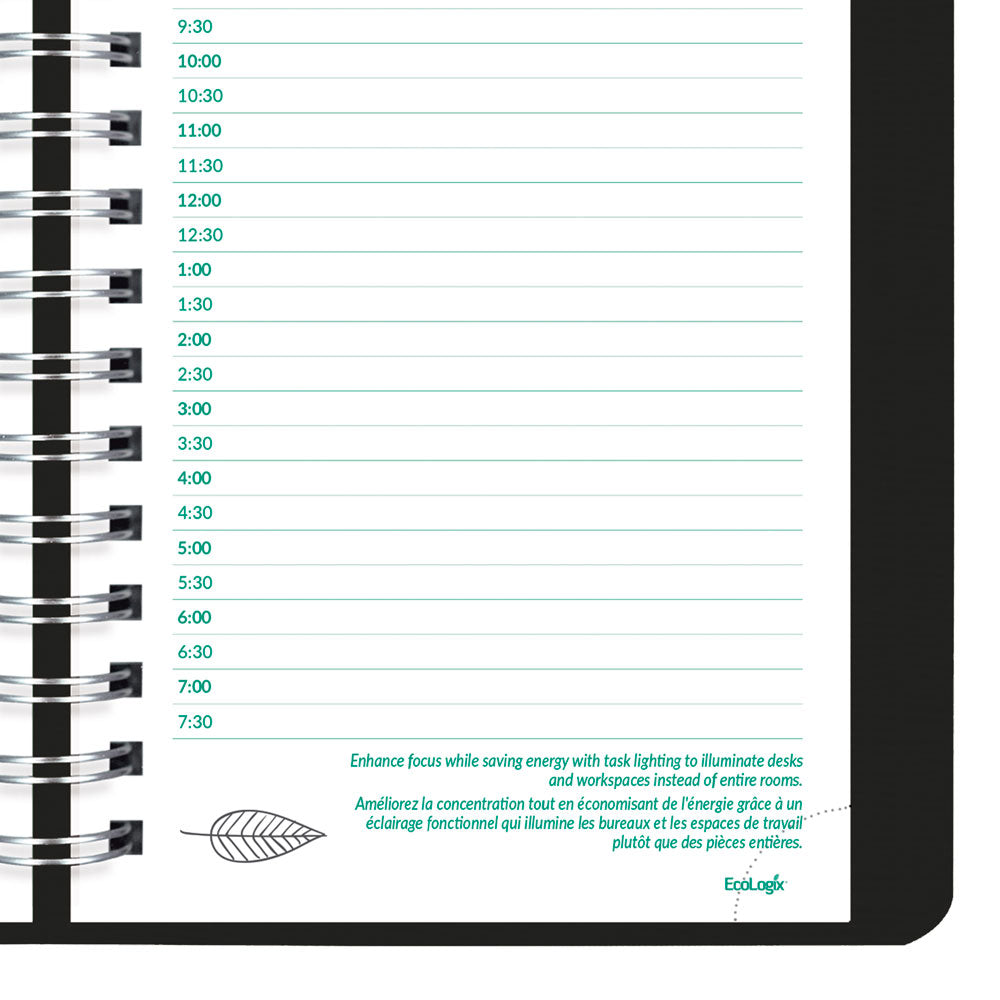 EcoLogix® Daily Appointment Book, 2027, Bilingual, Black (410W.81B-27 C410W.81B